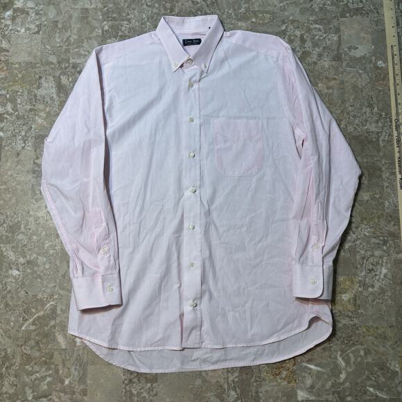 Vintage Gitman Bros Shirt Mens 16.5 Pink Striped All Cotton Pinstripes USA - Picture 2 of 11